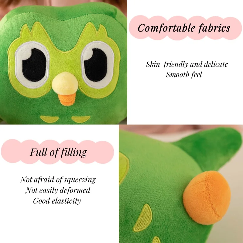 Acheter Lovely Green Duolingo Owl Plush Toy Duo Plushie of Duo The Owl  Cartoon Anime Owl Doll Soft Stuffed Animal Children Birthday Gift