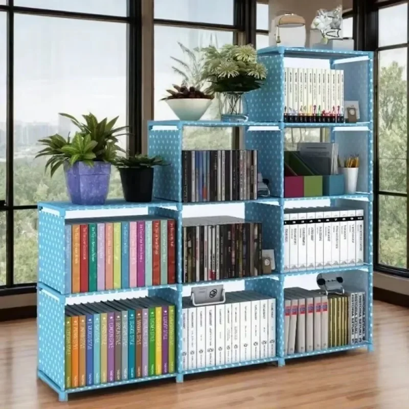 Multilayer Dustproof Wardrobe High Capacity Partition Bookshelf Bedroom Open Simple Assembly Storage Cabinet Bedroom Furniture 4