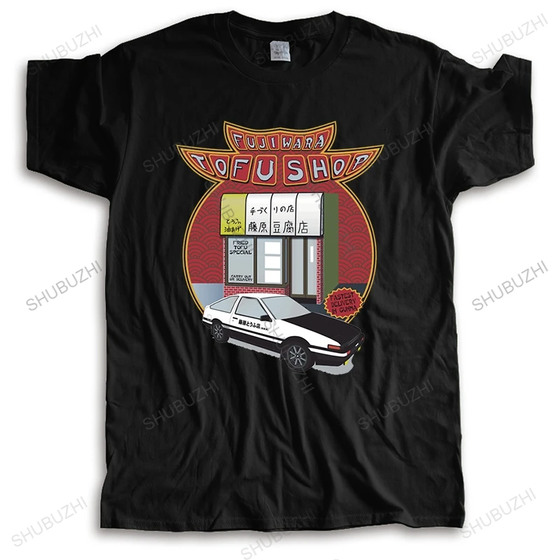 Мужская хлопковая футболка, летняя новая футболка, черные топы для мужчин Initial D fujiwara tofushop, Аниме Манга, Классическая футболка для ТВ-сериала, белая