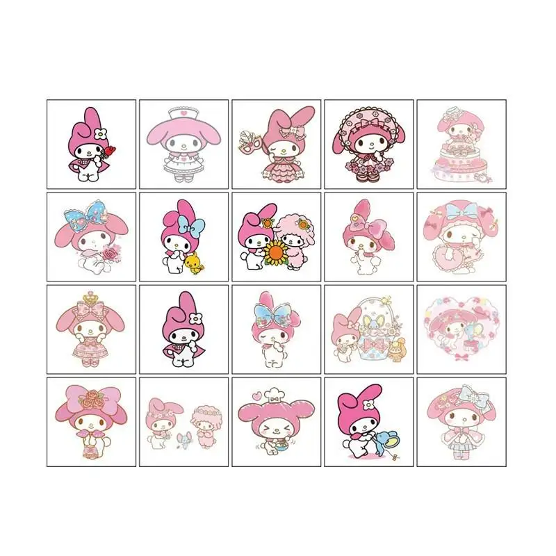 Sanrio Temporäre Tattoos Für Kinder – 8 Blätter, Mit Hello Kitty, Kuromi & My Melody, Wasserfest
