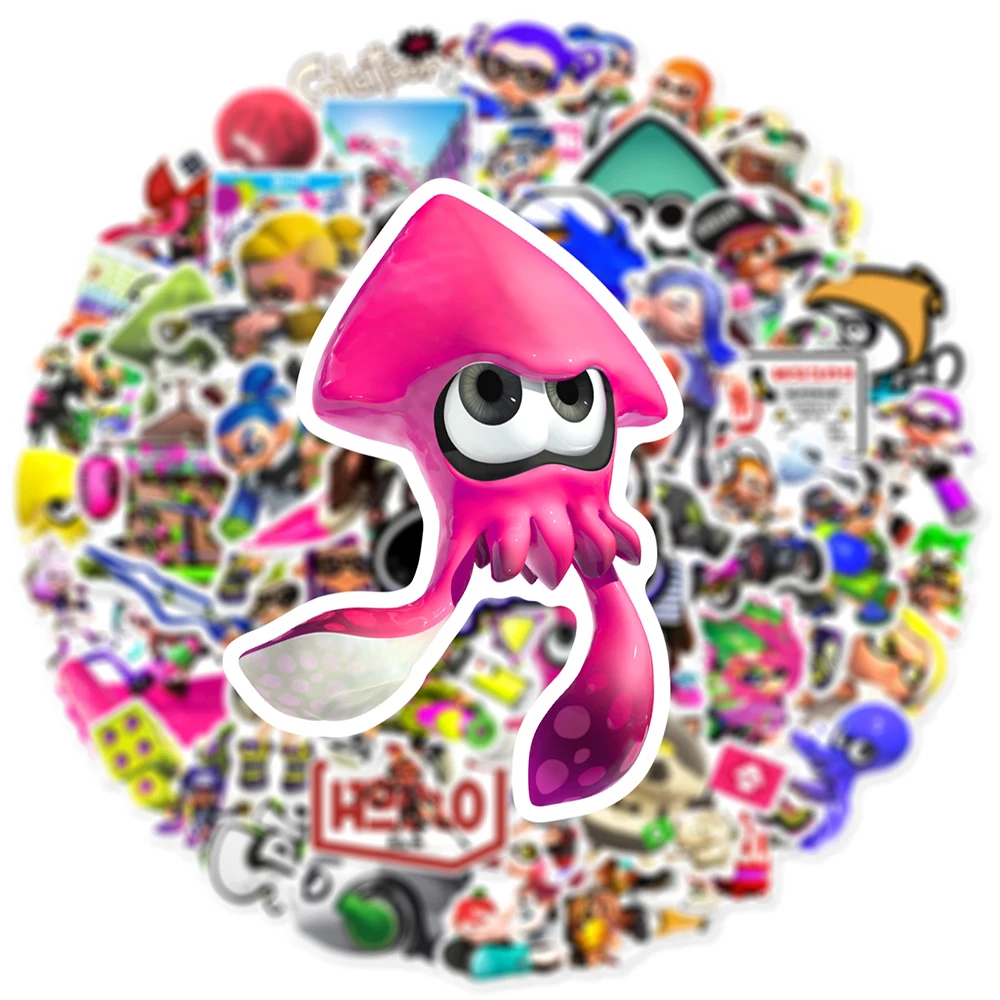 Pegatinas de Anime de Splatoon para niños, juego de pegatinas para teléfono, motocicleta, portátil, Maleta, pegatina de Graffiti de moda genial, regalo de juguete para niños, 10/30/50 piezas