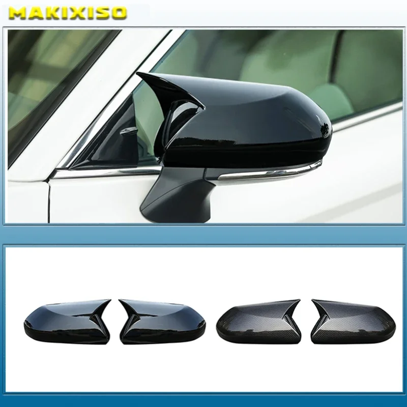 

Horn Glossy Black Car Side View Rearview Mirror Cover Caps Trim Sticker For Toyota Camry 2018+ For Avalon 2019 C-HR 2016-2018+