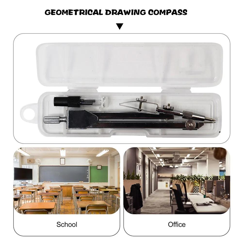 2Pcs 나침반 그리기용 나침반 학생들을 위한 강력한 녹 방지 그리기 도구 학교 용품 수학 디자인 제도 도구