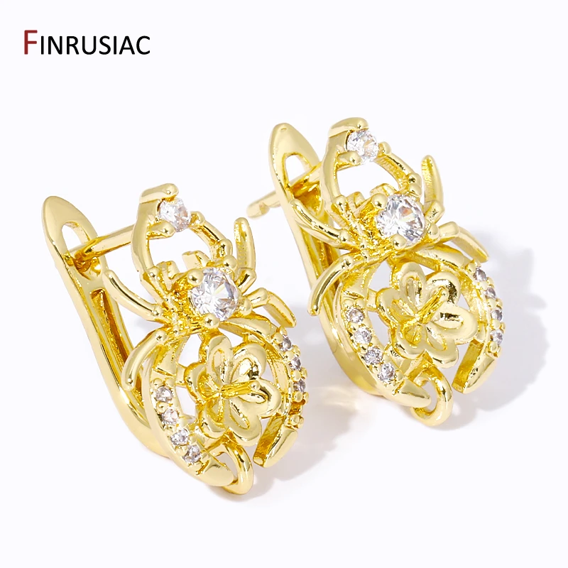 18K Gold Plated Brass Inlaid Zircon Shvenzy Earring Hooks For Jewelry Making Accessories, Earwire Fixtures,DIY Earring Findings 3