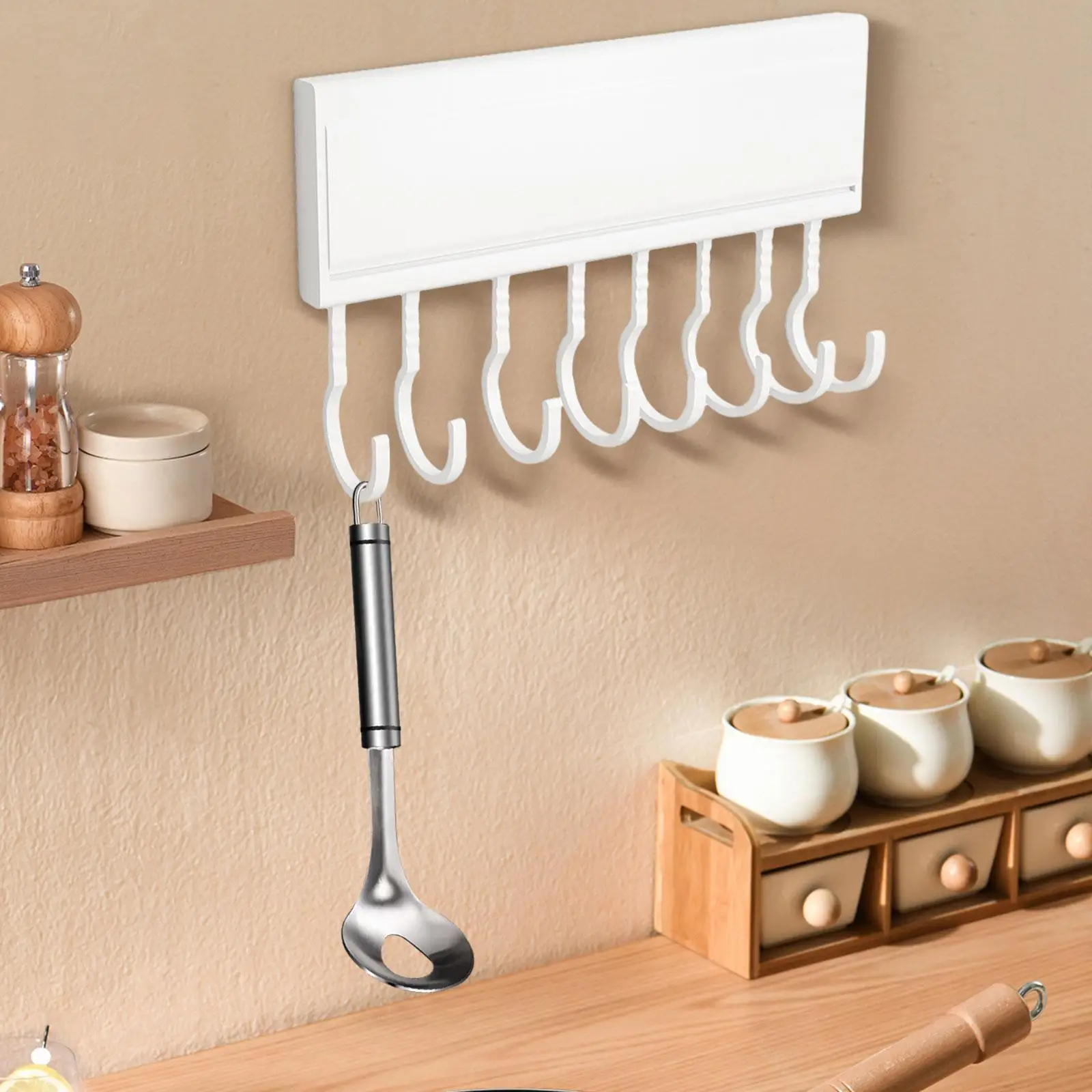 Kitchen Utensil Rack for Home Wall Hanging Dishcloth Restaurant Tableware Counter Multifunctional Pots and Pans Storage Shelf