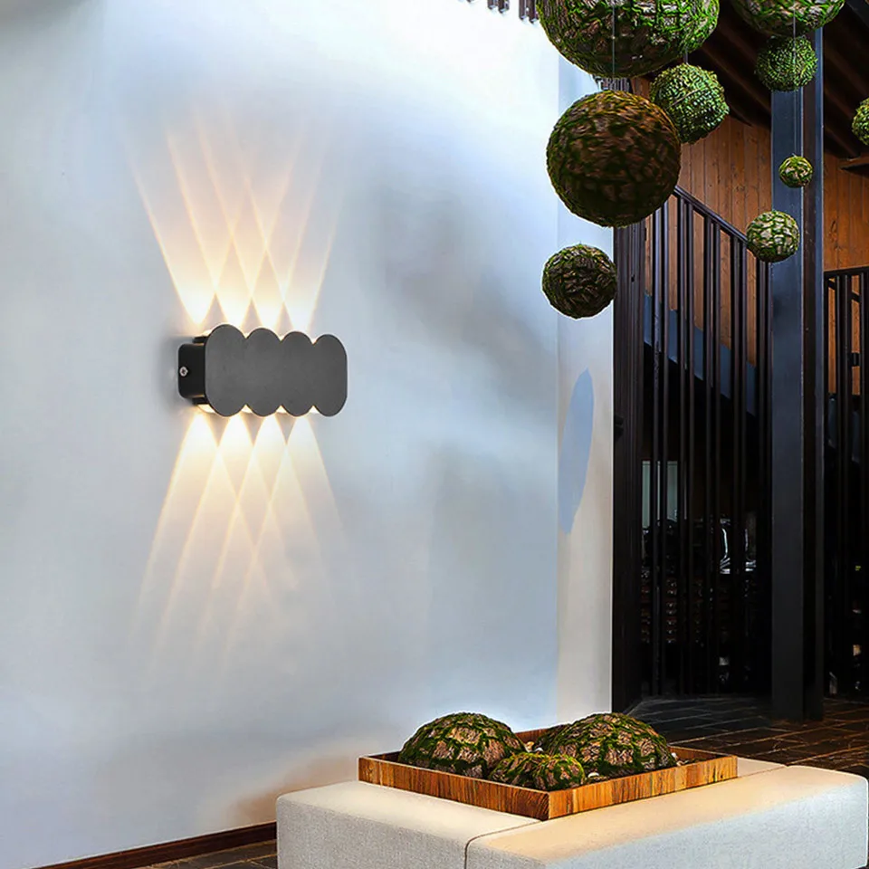 Aluminium LED Wall Light Outdoor Indoor 4W 6W 8W 10W AC85-265V Up Down White Black Modern Light For Home Garden Bedroom Corridor