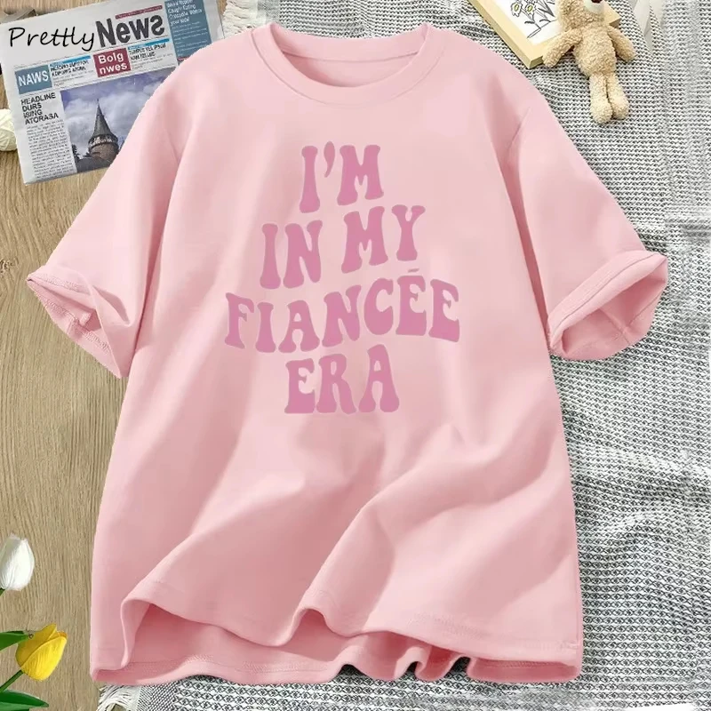 나는 약혼기 시절이다 티셔츠 여성 레트로 예비 신부 티셔츠 그루비 처녀 파티 티셔츠 신부 티셔츠 여성 의류
