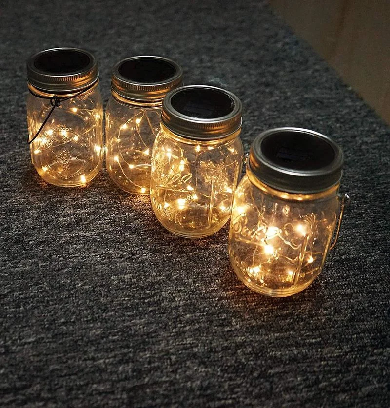 Solar Bottle Jar Lights 2m 20 Led String Fairy Firefly Lights Lids