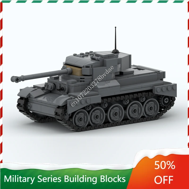 

454PCS MOC WW2 Military Weapon A34 Comet Cruiser tank Model Building Blocks Technology Bricks DIY Assembly Toys Christmas Gifts