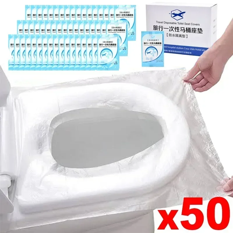 Disposable Toilet Seat Cover Mini Portable Safety Toilet Seat Pad Waterproof Mat for Travel Camping Bathroom Accessiories