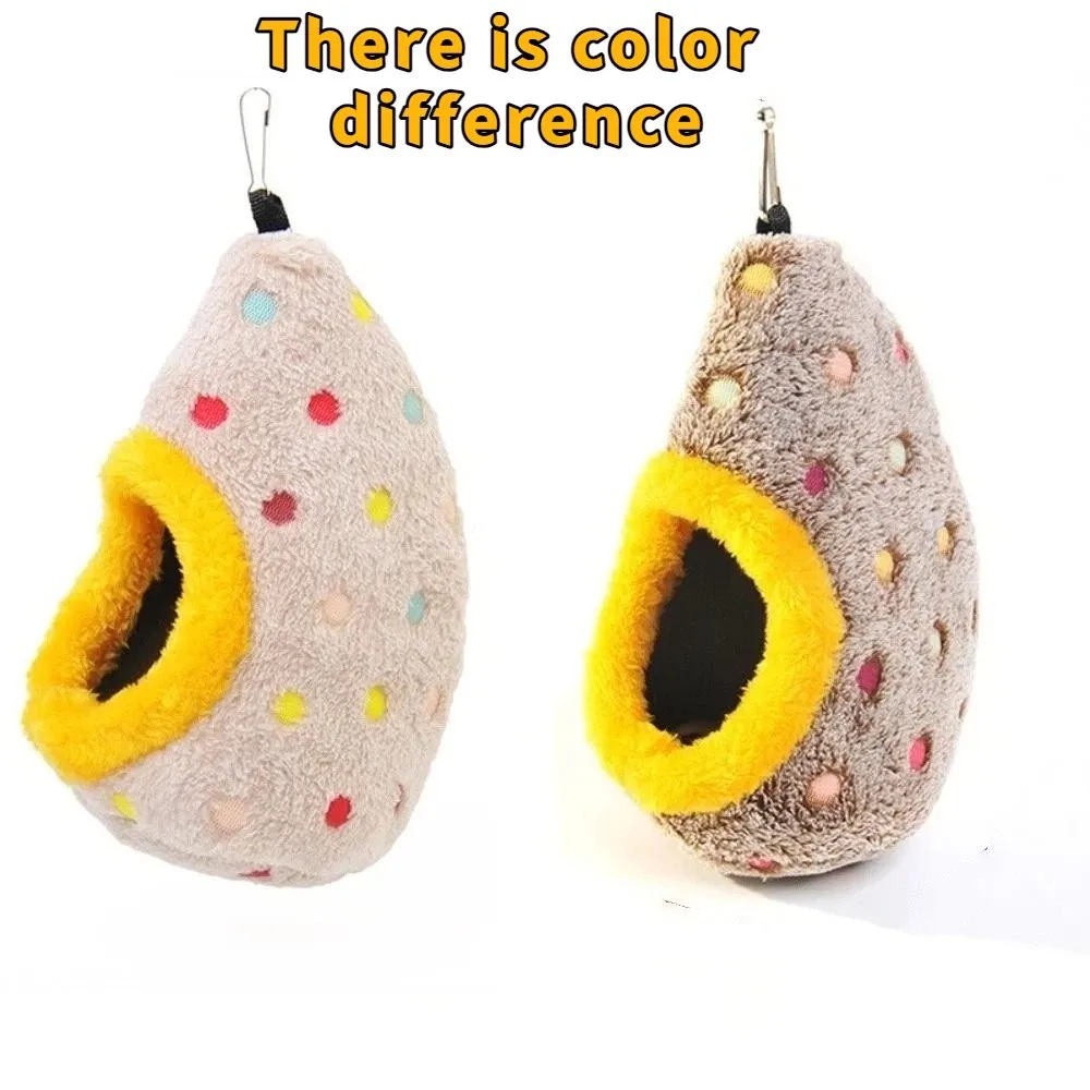 Cute Warm Egg-Shaped Bird Nest Thickened Fleece Bird Hammock Breathable Cozy Plush Birds House For Bird Cage