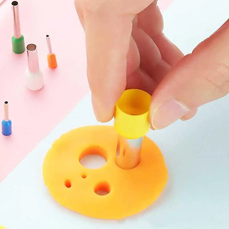 Polymer clay tools 8/40pcs 1mm-10mm mini cutters earring hole hollow round make pottery extruder