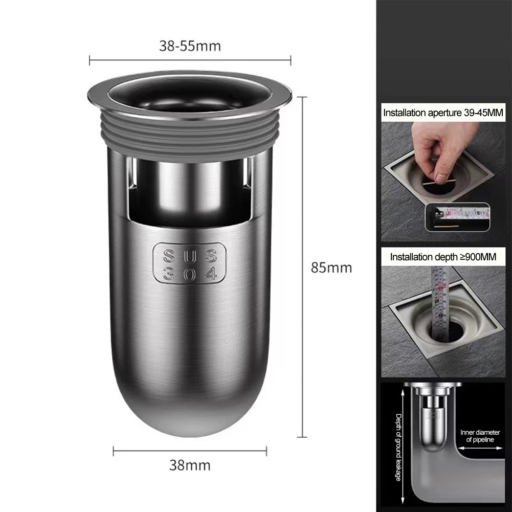1pc Shower Floor Drain Backflow Preventer Sewer Anti Odor Drain Core 304 Stainless Steel Floor Core Bathroom Drainer floor drain filter shower drain plug floor drain shower drain
