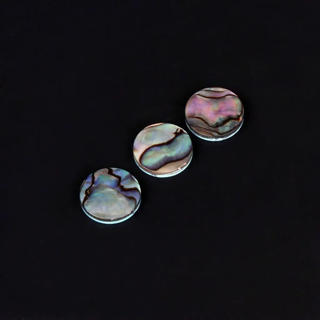 Pack of 3 Shell Trumpet Finger Buttons Inlays Insert Multicolor Diameter 13mm