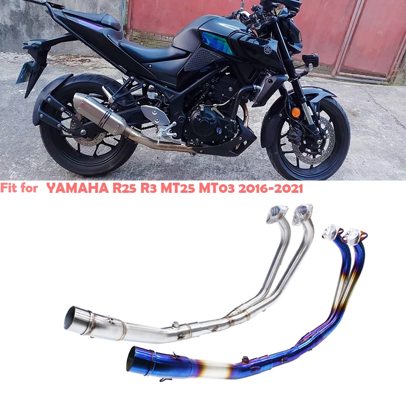 

Выхлопная система мотоцикла, передняя звеньевая труба для YAMAHA R3 R25 MT25 MT03 2016-2021, выхлопная система для мотоцикла