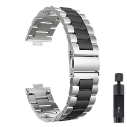 Elegant Stainless Steel Loop Strap Bracelet for Mi Band 8 Pro (Sz - silver black)