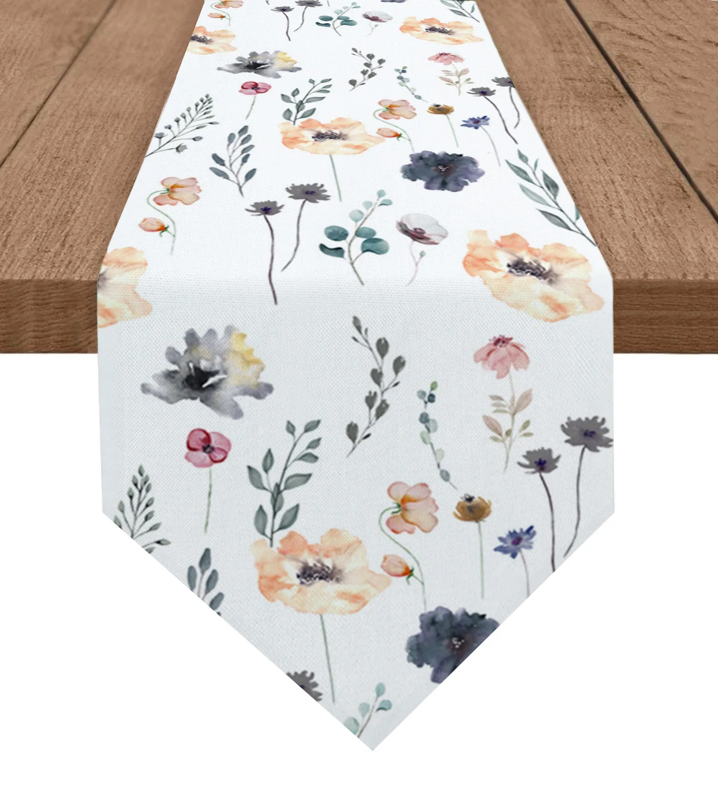

Watercolor Flowers Plants Table Runner Wedding Party Dining Table Runner Placemat Home Kitchen Table Decor