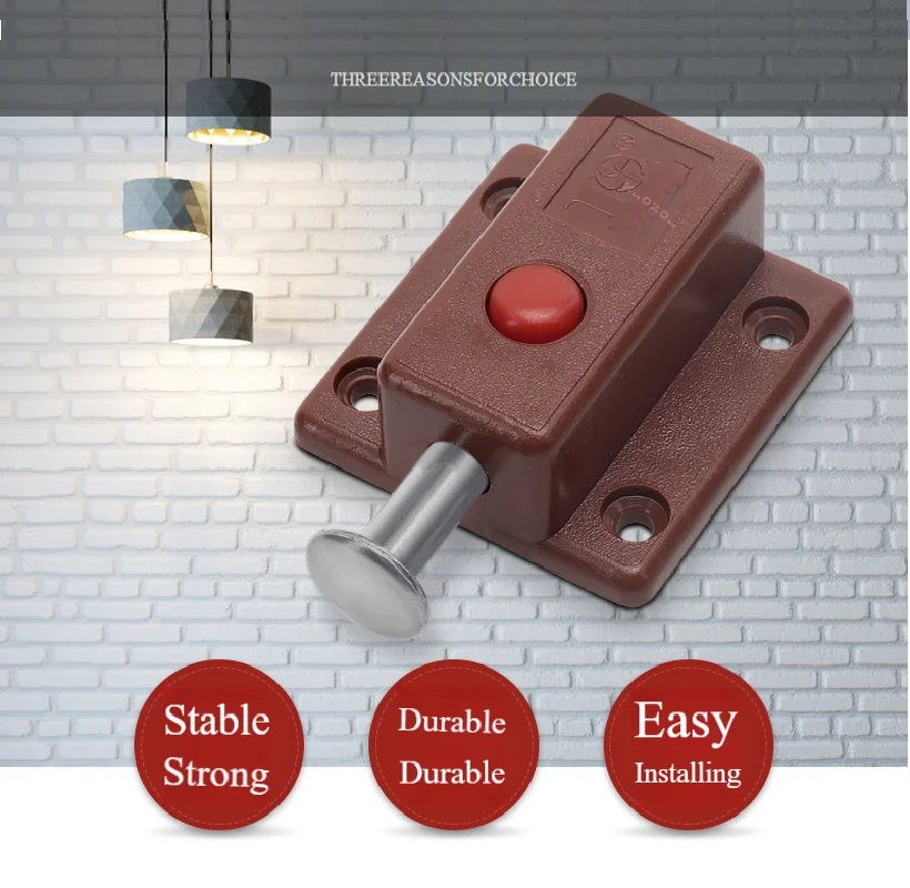 10 Pack Window Cabinet Push Button Spring Load Automatic Security Door Bolt Latches Sliding Locks Furniture Hardware Accessories