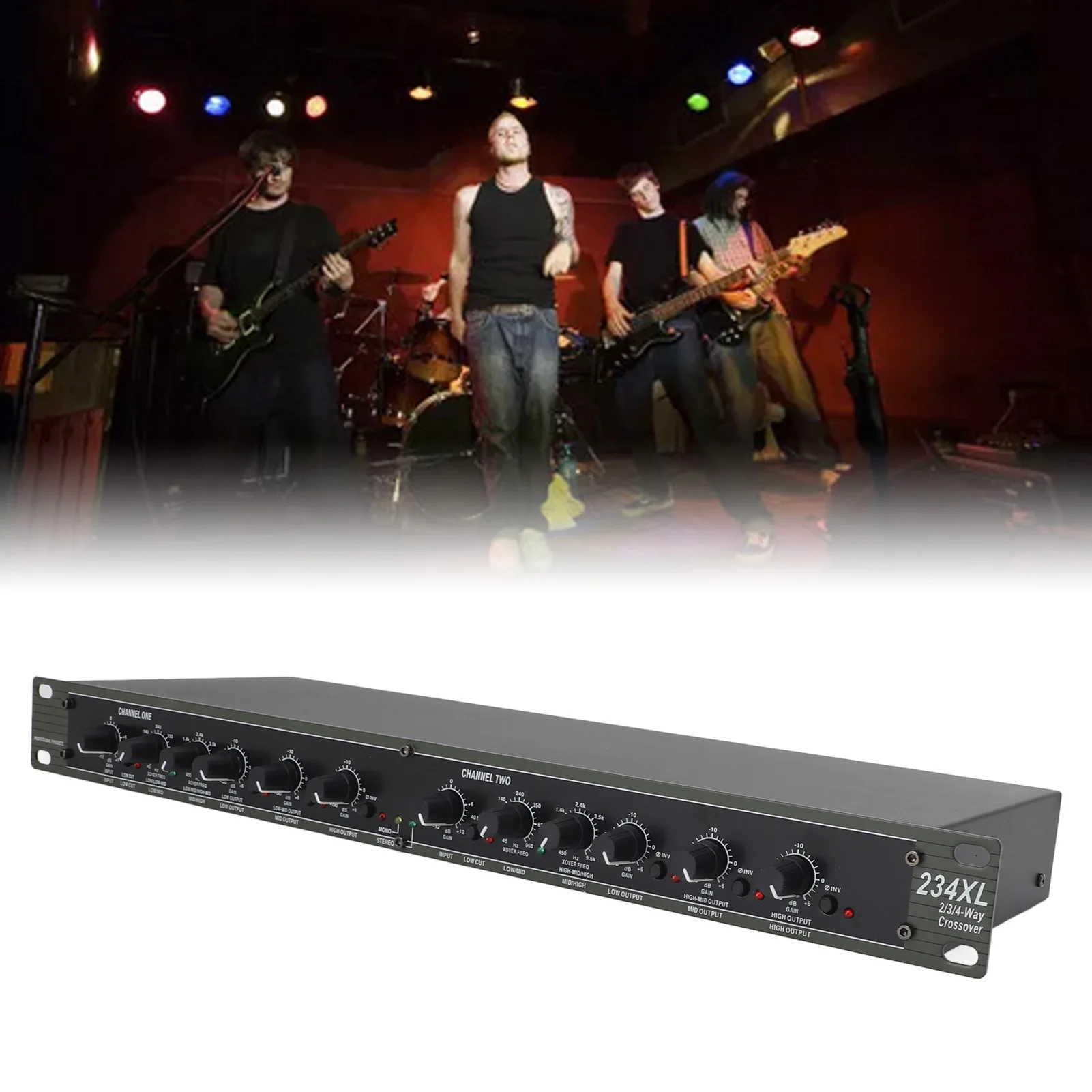 Audio Crossover 234XL Crossover Professional Stereo 2/3 Way Mono 4 Way Crossover for Outdoor Stage Performance US Plug 110V Mono 4