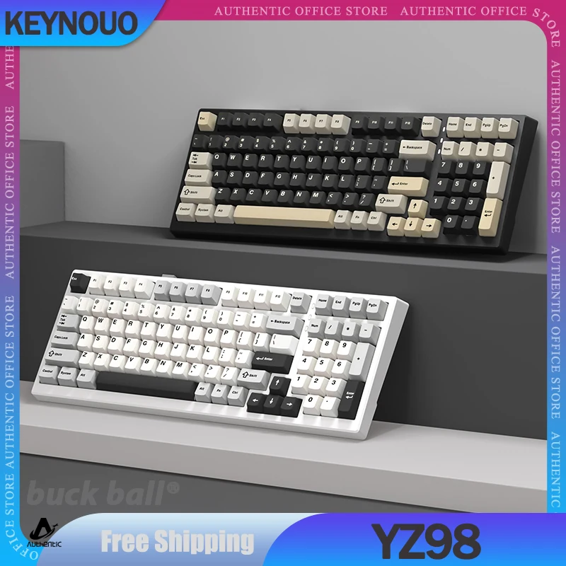 

Keynouo YZ98 Mechanical Keyboard 3Mode USB 2.4G Bluetooth Wireless Keyboards Hot-Swap Keycaps PBT Gasket RGB Gamer Keyboard Gift