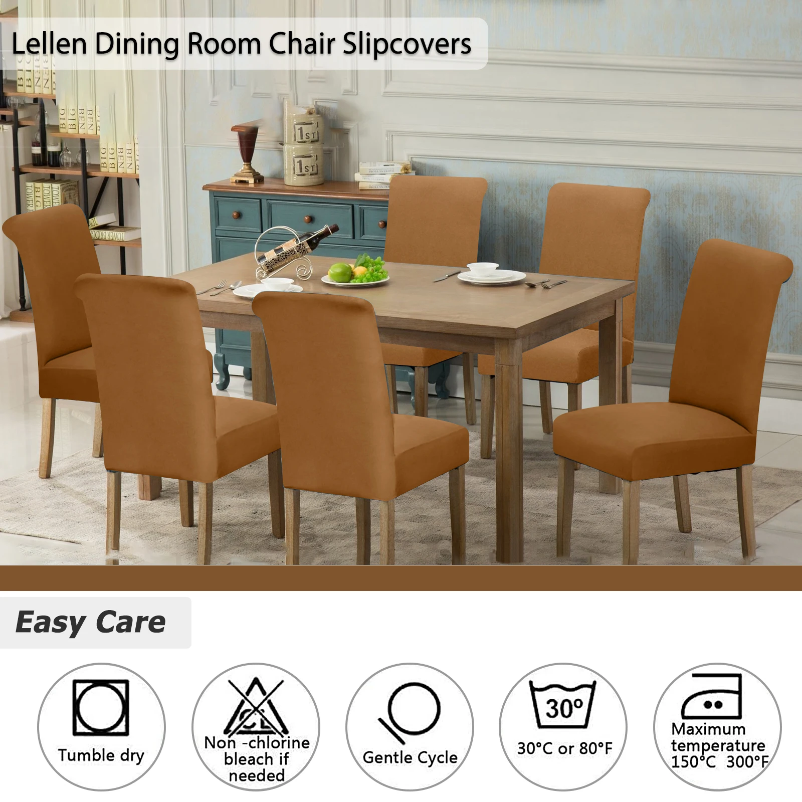 Chair Cover Solid Color Chair Cover Kitchen Dining Elastic Chair Slipcover Furniture Protector Wedding Office Living Room Hotel Home Decor