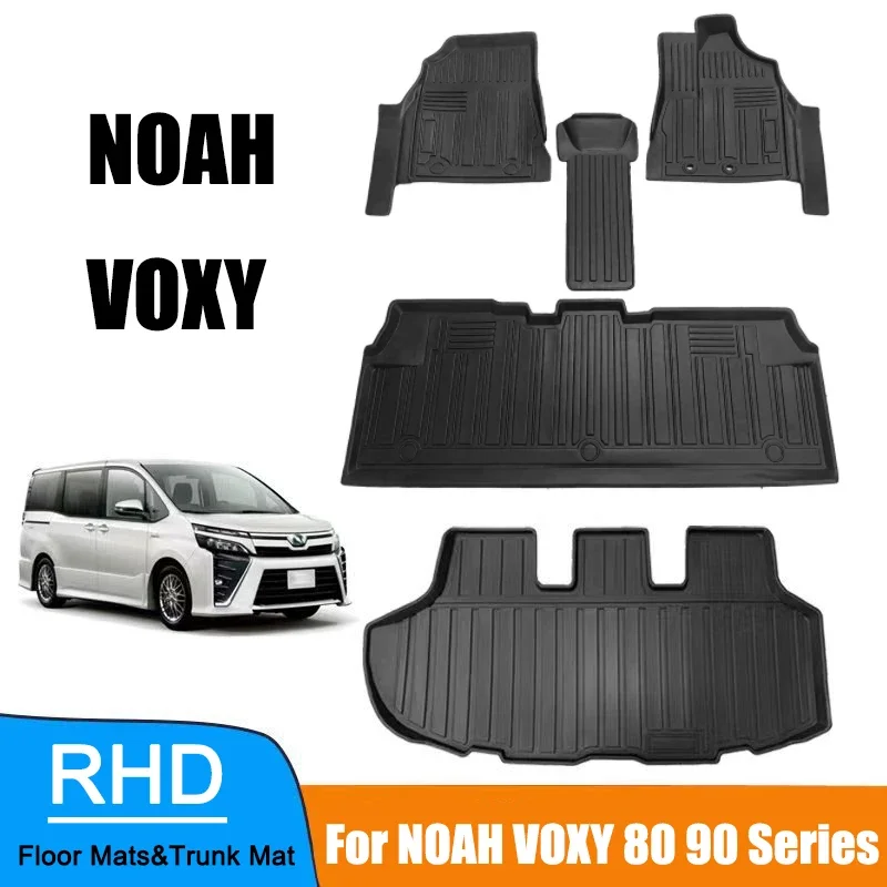 

RHD Floor Mats for NOAH VOXY 80 Series 90 Series Right Rudder Four Seasons Waterproof 3D Car Floor Liner Trunk Mats