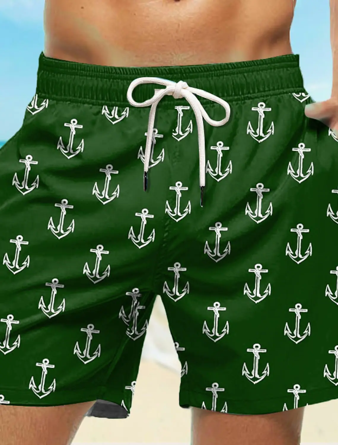 Men's Board Shorts Swim Shorts 2024 New Swim Trunks Waist Anchor Quick Dry Short Holiday Beach Hawaiian Casual Micro-elastic 4