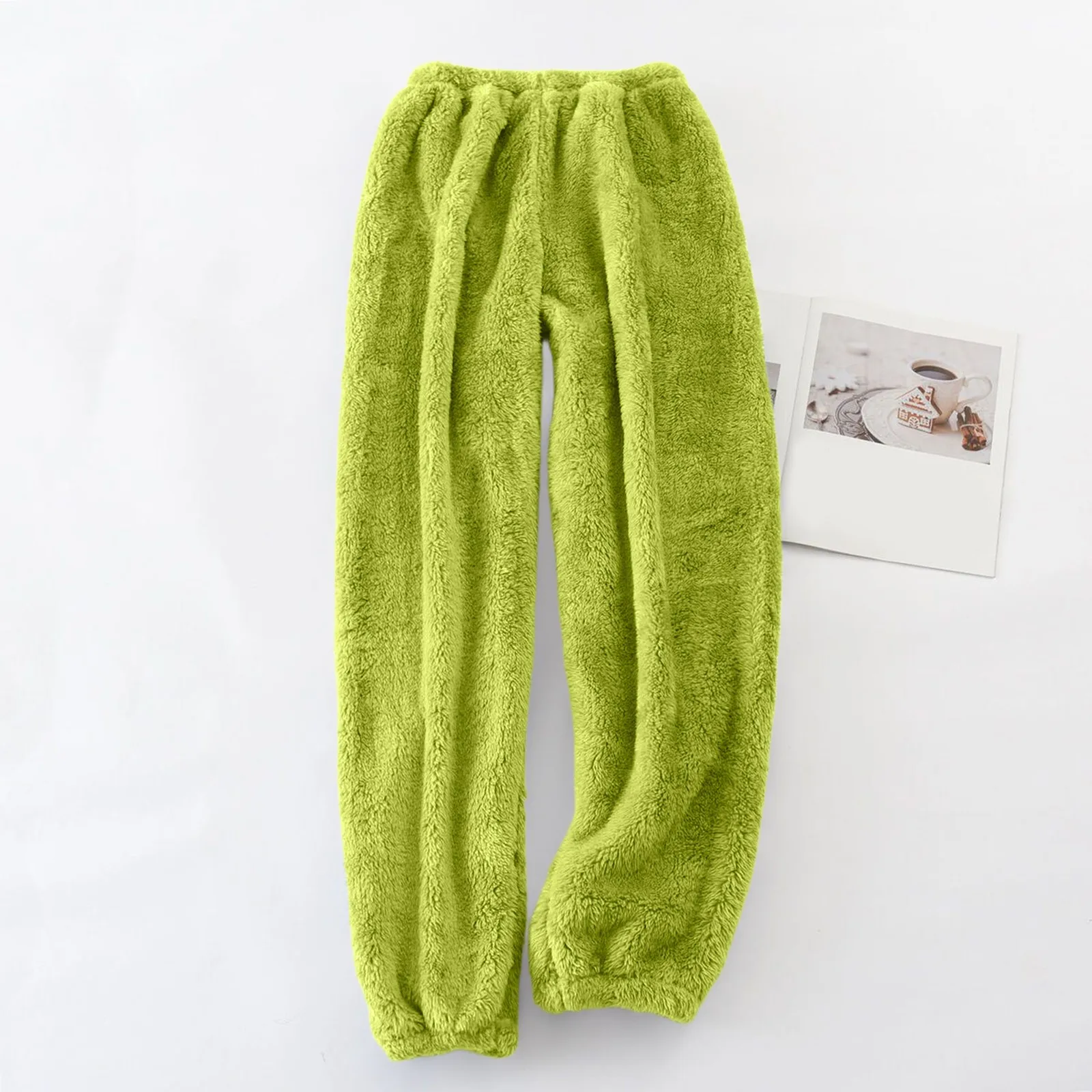 Damen Samt Schlafanzughose Mit Elastischem Bund Für Zuhause_voghion.com