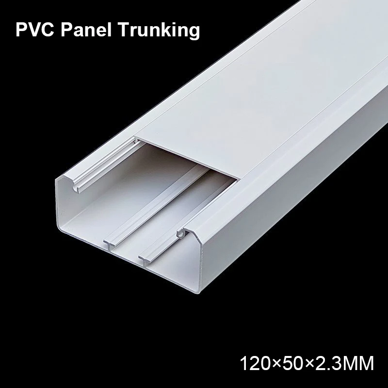 4 Pack Cable Panel Trunking, Cable Trunking Duct Applicable for Fixing Square Socket -120mm W&times;50mm H &times;500mm L