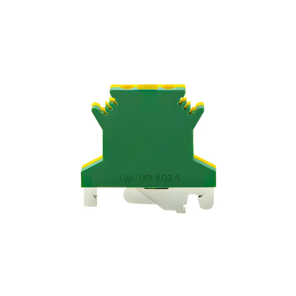 Din rail terminal block wire connectors 10Pcs USLKG-2.5N PE Din Rail Terminal Blocks Ground Universal Connector Screw Wire Conductor
