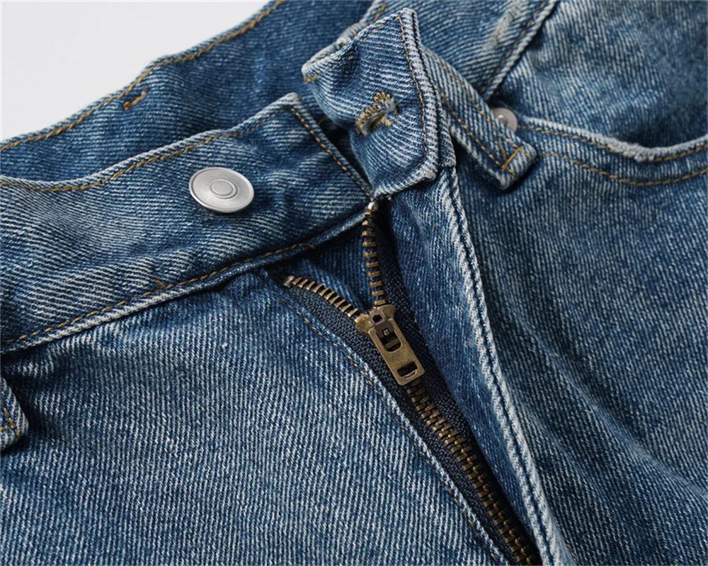 ss Splicing Design Fashionable Denim Shorts Men Women High Quality Tear Design Denim Versatile Shorts