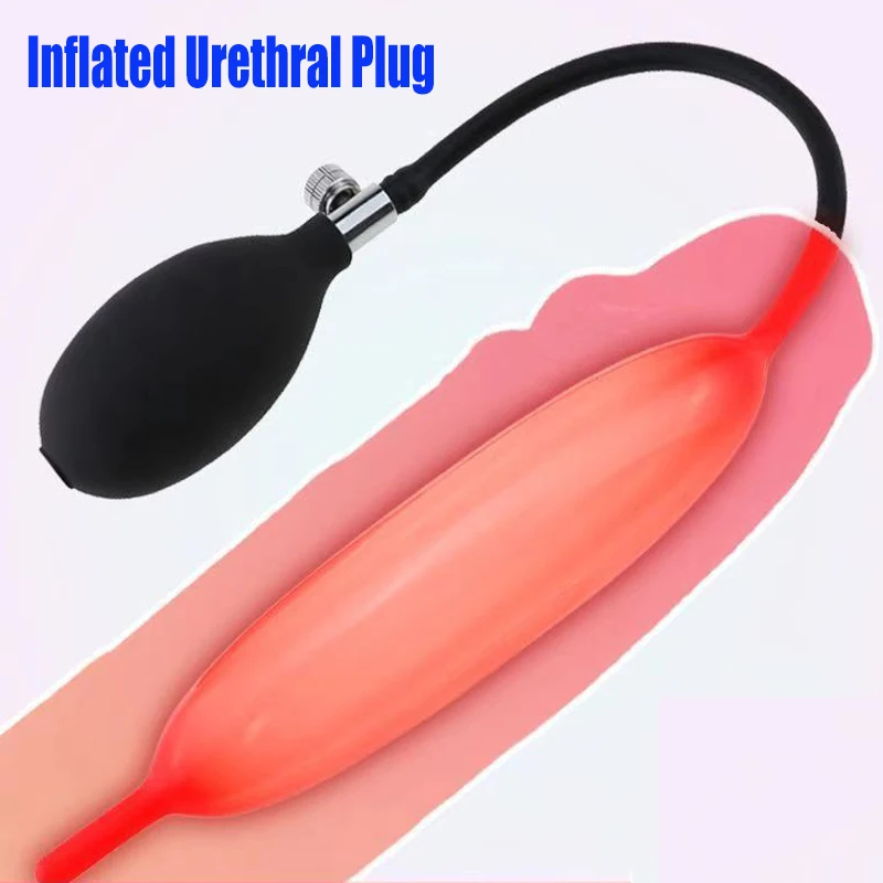 Urethral Dilator Silicone Urethral Dilator Inflatable Penis Plug Catheter Sounds Stick Male Penis Plug Massager Rod Pump Strethcer Sex Toys