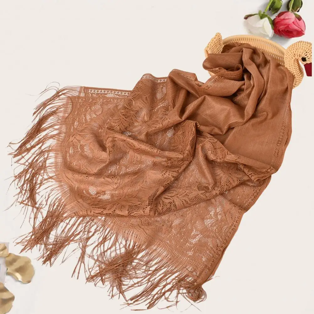 

Breathable Stylish Shoulder Decoration Lady Head Wrap Lace Women Summer Scarf Thin Clothes Accessory