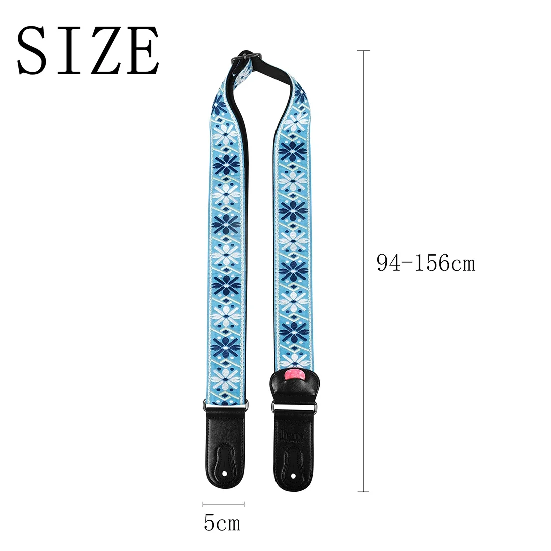 Premium Leather & Cotton Guitar Strap with Picks - High-Quality Instrument Accessory