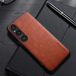 Luxury Leather Business Case for Sony Xperia - Simple & Elegant Design (Brown)