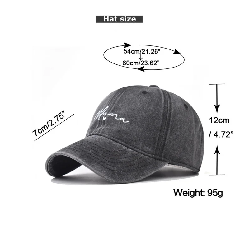 Spring Summer MAMA Embroidery Washed Cotton Baseball Caps Fashion Women Men Sport Visors Snapback Cap Breathable Outdoor Sun Hat 4