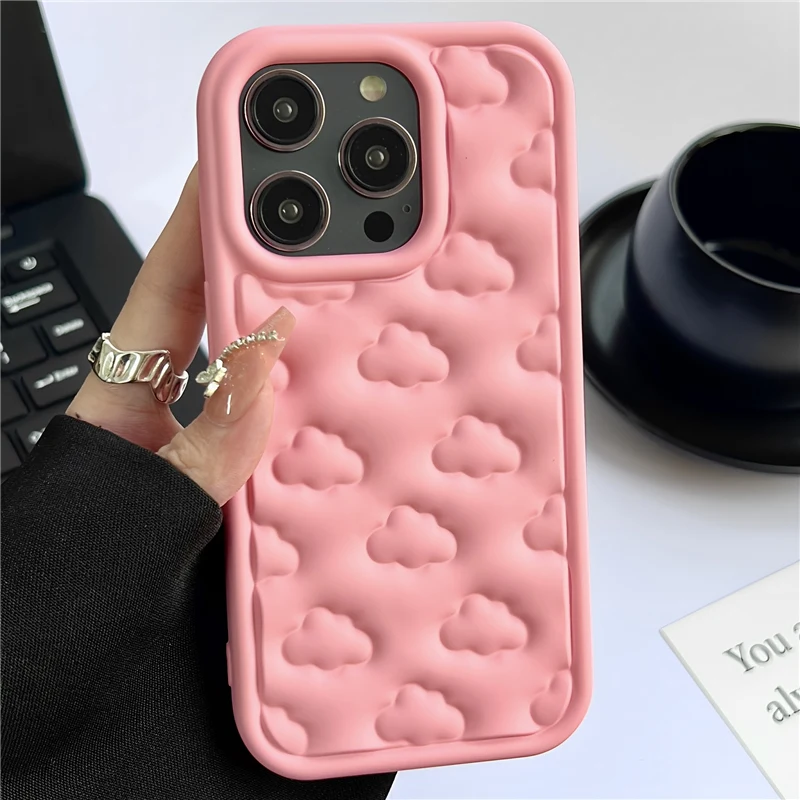 Cute 3D Clouds Soft Silicone Case For iPhone