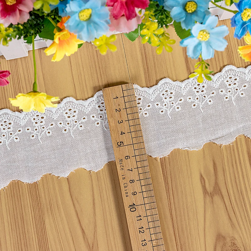 Cotton Embroidery Lace Ribbon 6cm Width 5Yards DIY Sewing Accessories