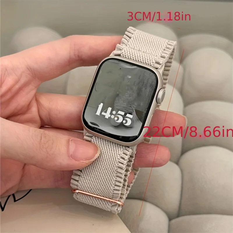 รูปสินค้า สายรัดข้อมือลูกไม้ไนลอนยืดหยุ่น สำหรับ Apple Watch 38-49 มม.