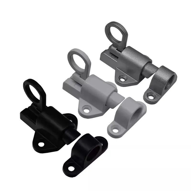 Aluminum Alloy Window Gate Security Pull Ring Spring Bounce Door Bolt Automatic Latch Lock