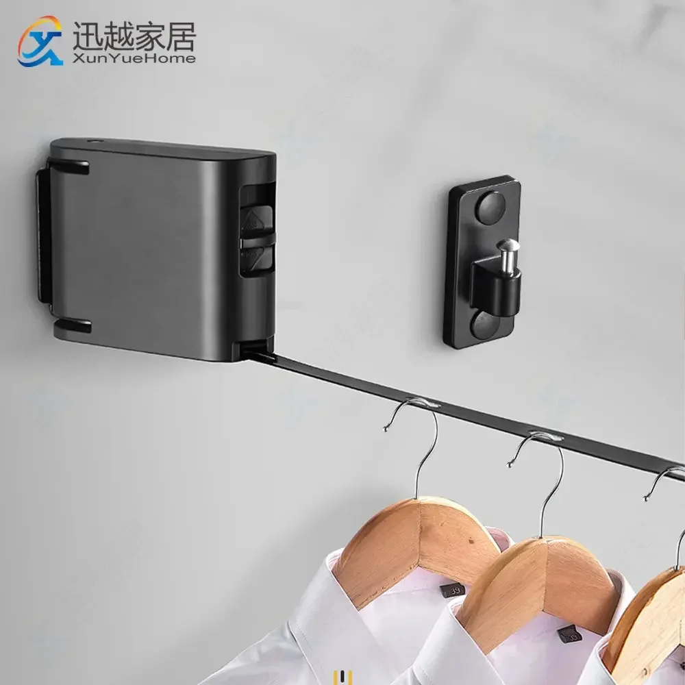 보이지 않는 개폐식 빨랫줄 옷 걸이 로프 건조기, 정리 세탁 걸이 확장 가능한 ..