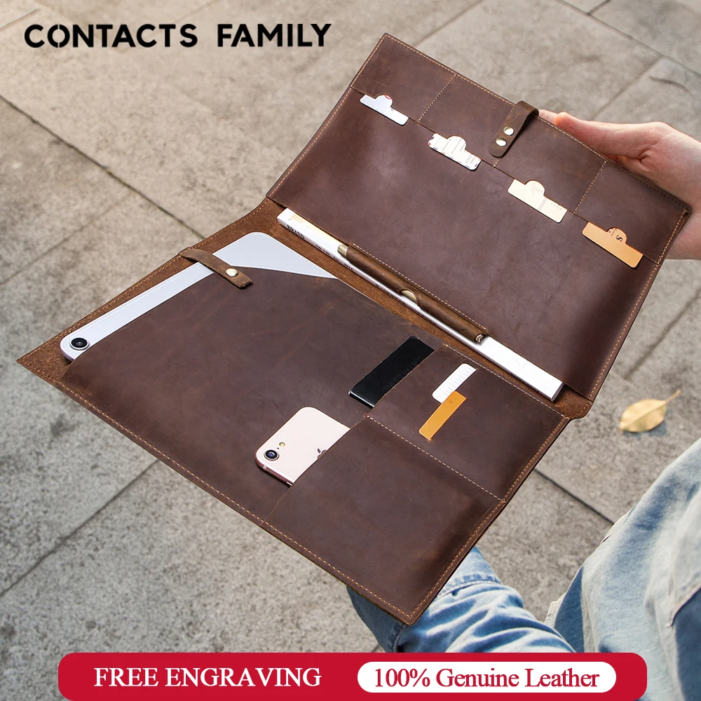 Genuína Capa de Couro de Vaca para Ipad Pro Folio Capa com Porta Lápis Case da Manga do Cartão do Telefone Galaxy Tab s9 Mais Carteira 12.9