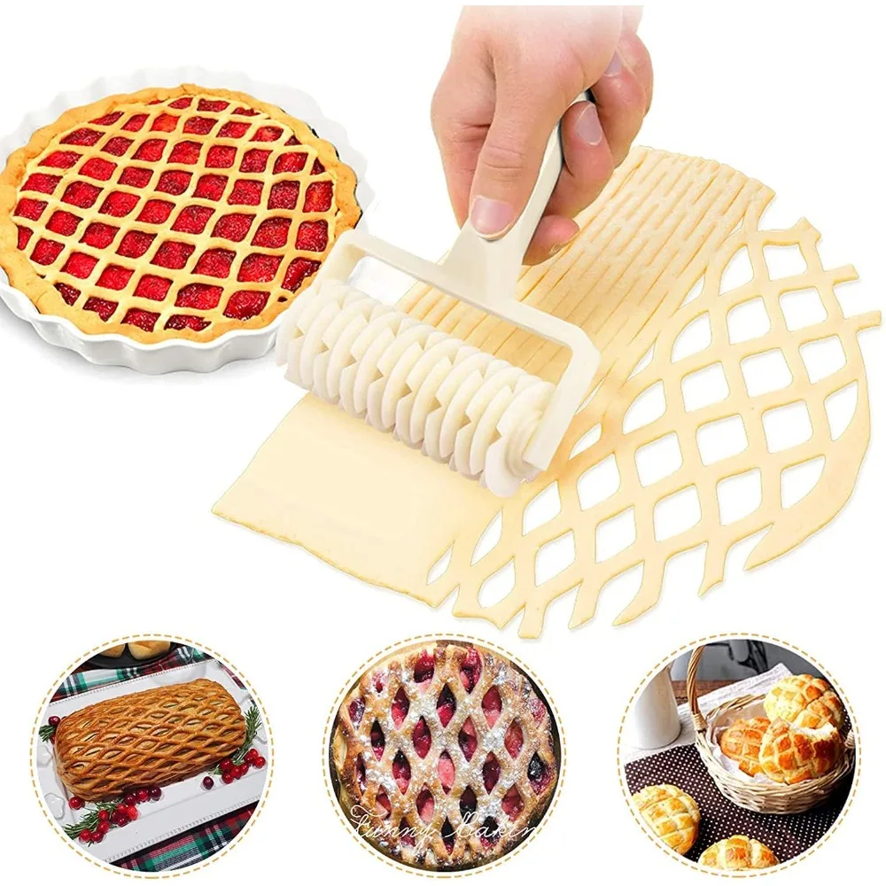 Dough Cutter Lattice Roller Pie Pizza Cookie Dough Roller Lattice Household Baking Pastry Tools Plastic Cutter