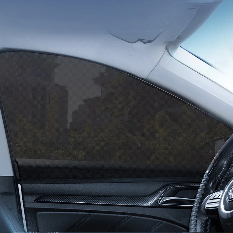 2/4PCS Car Window Sunshade Curtains Repellent Mosquito Mesh Net Car Anti-Mosquito Side Window Shades Screen UV Sun Visor Cover 3