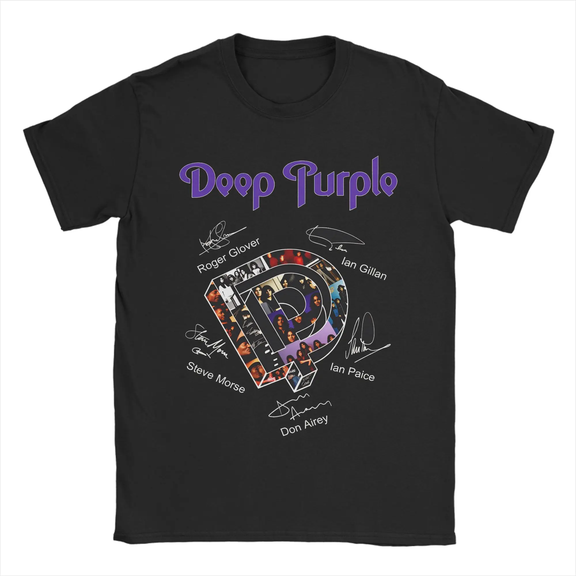 Vintage Deep Purple Band Men's 100% Cotton Short Sleeve T-Shirt