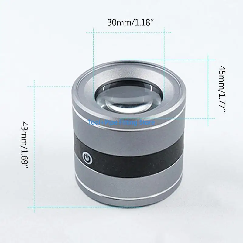 F92B 스케일 LED UV LIGHT 10X HANDHELD FULL METAL LOUT SHINIFIER가있는 확대 유리
