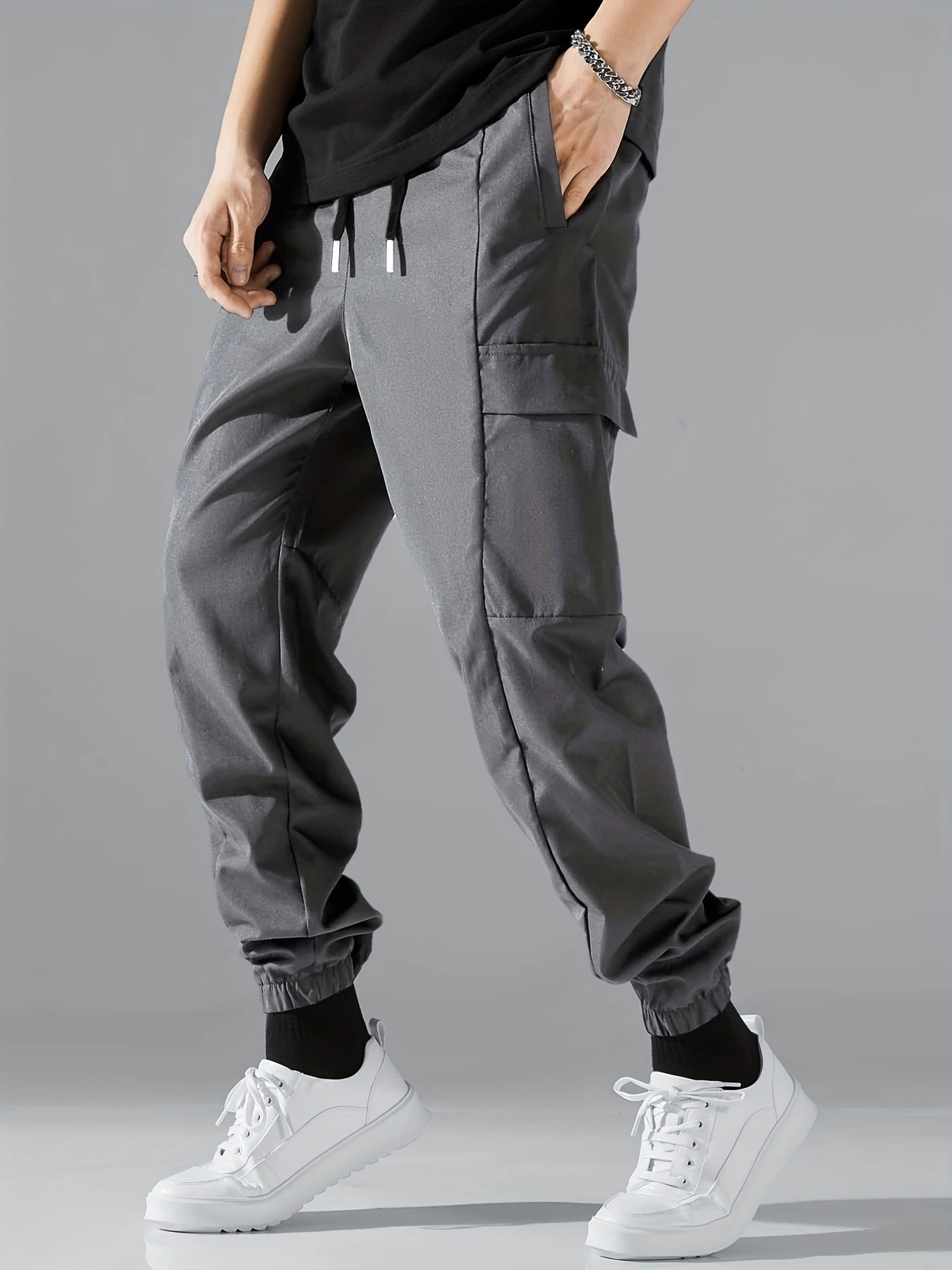 Men's Slacks, Spring and Autumn Thin Outdoor Pants, Youth Sportswear, Hiking Pants, Multi-Pocket Trousers 3