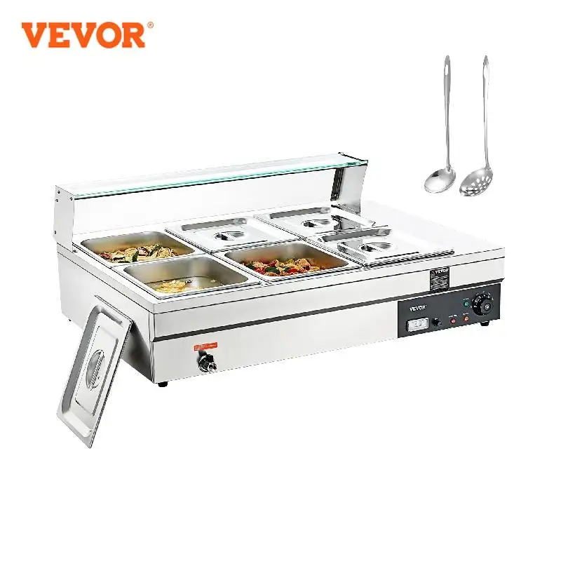 VEVOR Commercial Electric Soup Food Warmer with 3/6/10/12 Pans