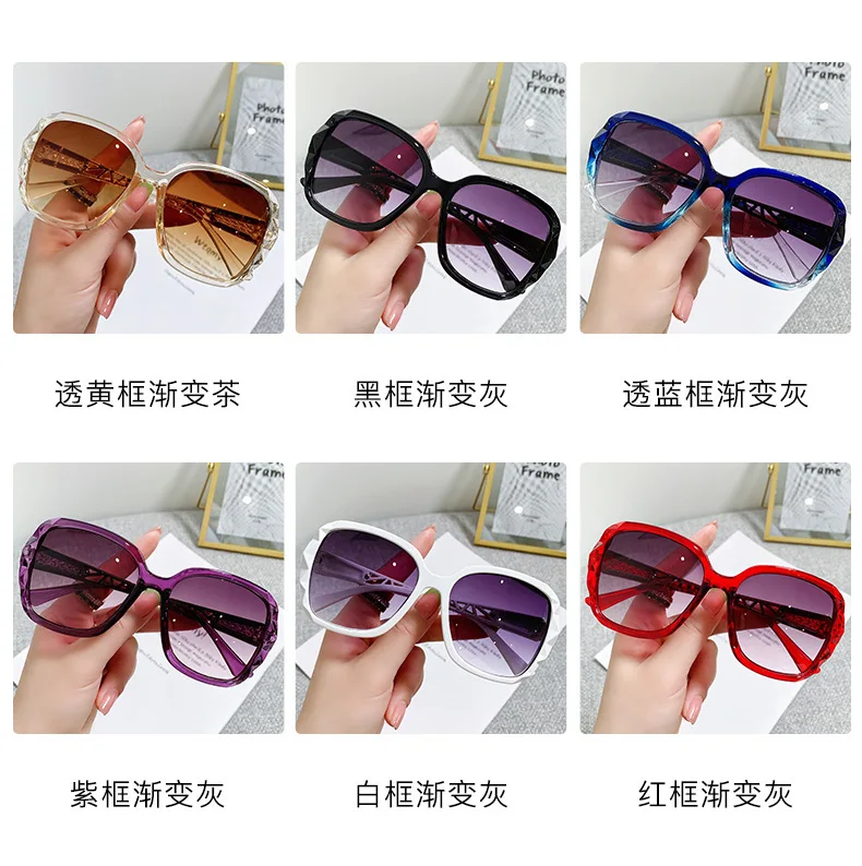 Women's Square Sunglasses Retro Vintage Gradient Black Uv400_voghion.com