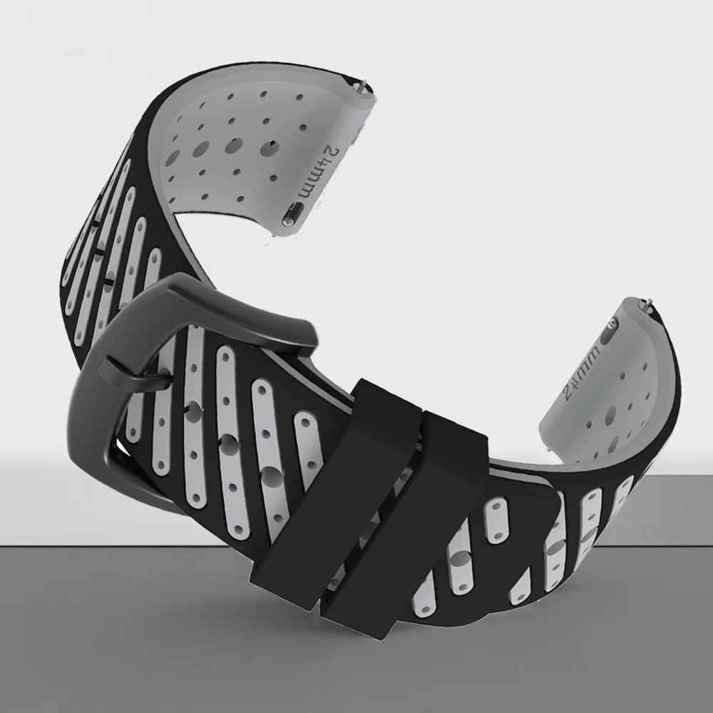 Breathable 24mm Silicone Smart Watch Strap Bracelet